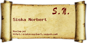 Siska Norbert névjegykártya