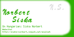 norbert siska business card